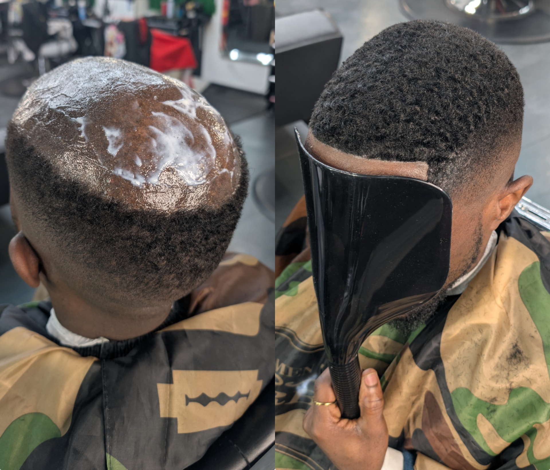 Hair unit transformation: before (left) and after (right)