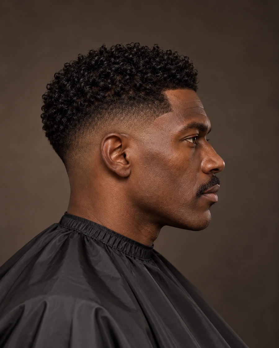 AI-created hairstyle illustration: Mid fade