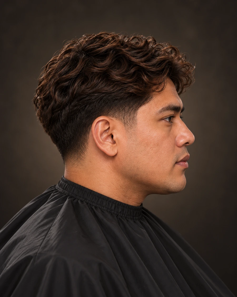 AI-created hairstyle illustration: Low taper